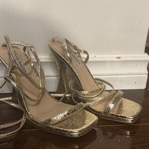 Steve Madden Metallic Gold Strappy Heels